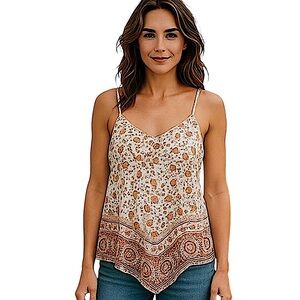 🛍️ 5/30 NOBO Hanky Hem Cami Floral Spaghetti Strap Top Size 16 Juniors